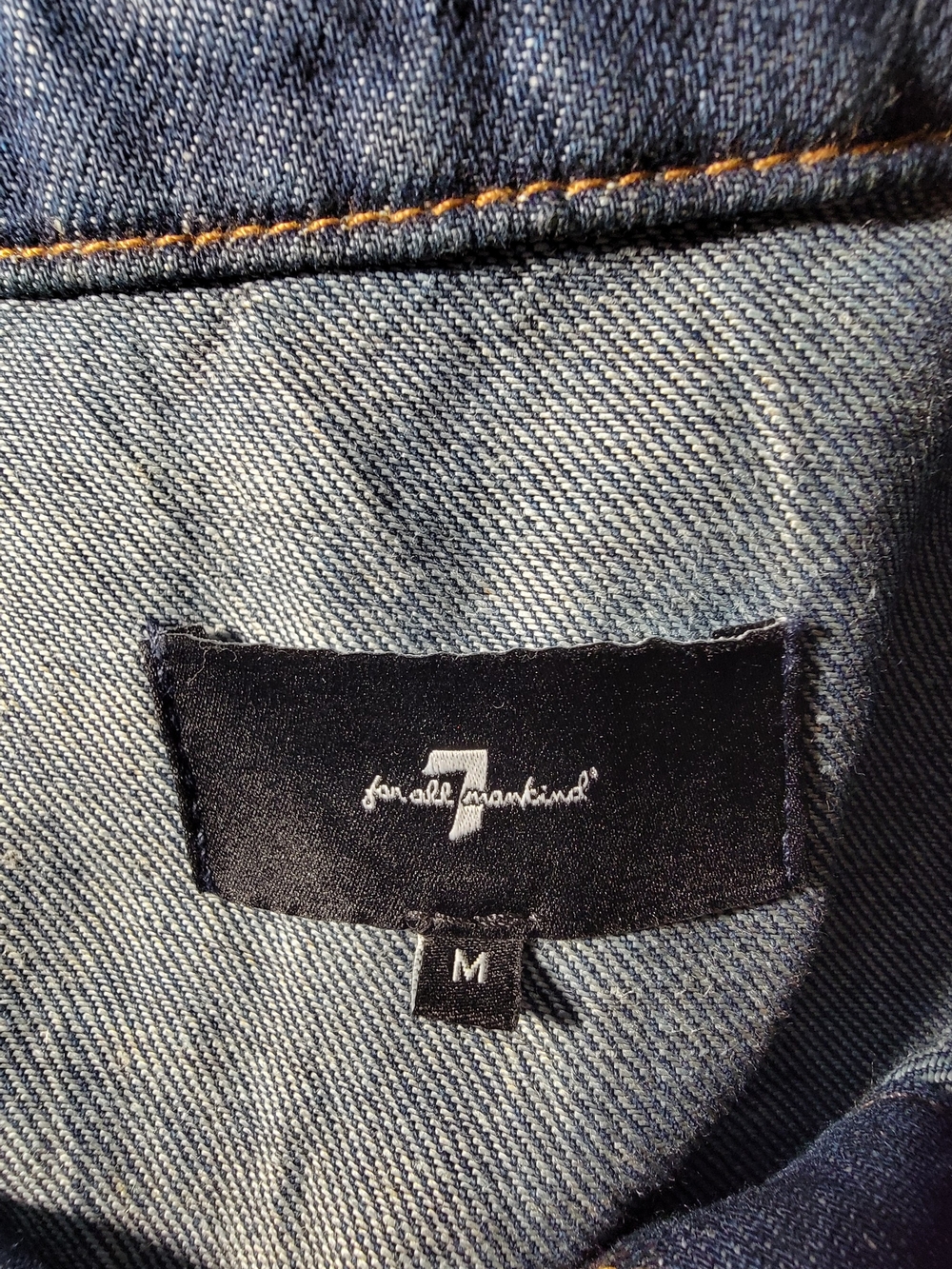 7 For All Mankind Dark Indigo Sleeveless Denim Button-Down Top - Picture 7 of 9